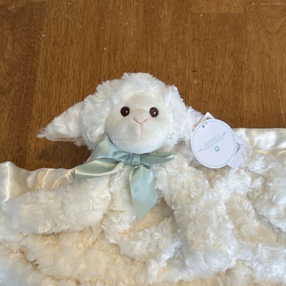 Edgehill Collection Lamb Plush Security Blanket Lovey Ivory 15” NWT